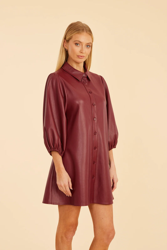 Vegan Leather Tunic Dress