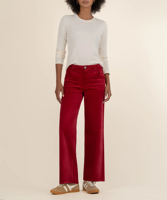 Red Jean High Rise Flare