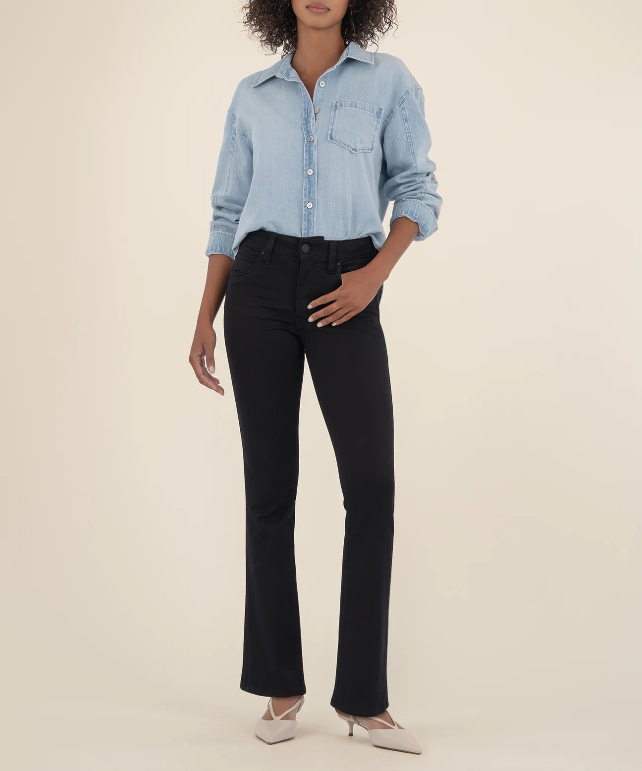 Black Natalie High Rise Bootcut Pants