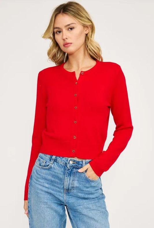 Celeste Heart Button Cardigan