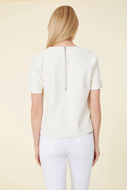 Vegan Leather Perforated T-Shirt