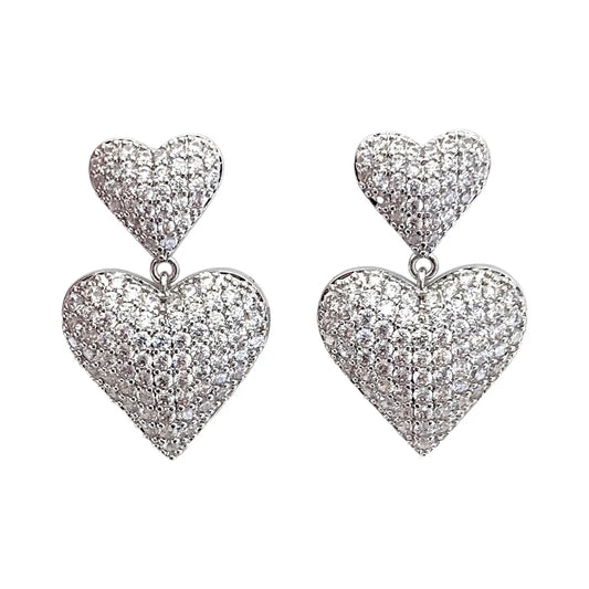 Honey Double Heart Earring