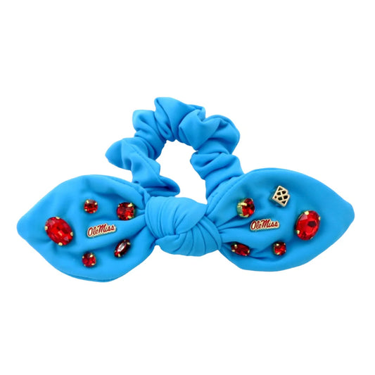 Ole Miss Powder Blue Bow Scrunchie