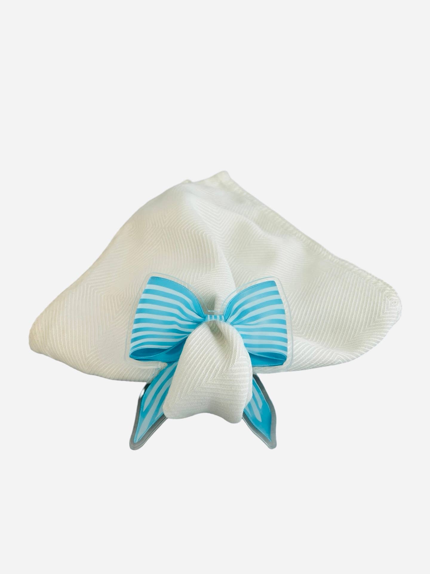 Acrylic Napkin Ring, Blue Bow Set of 4