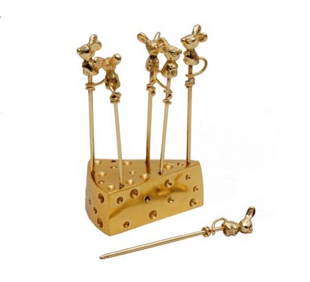 Gilded Mouse Cheese Picks Set of 6