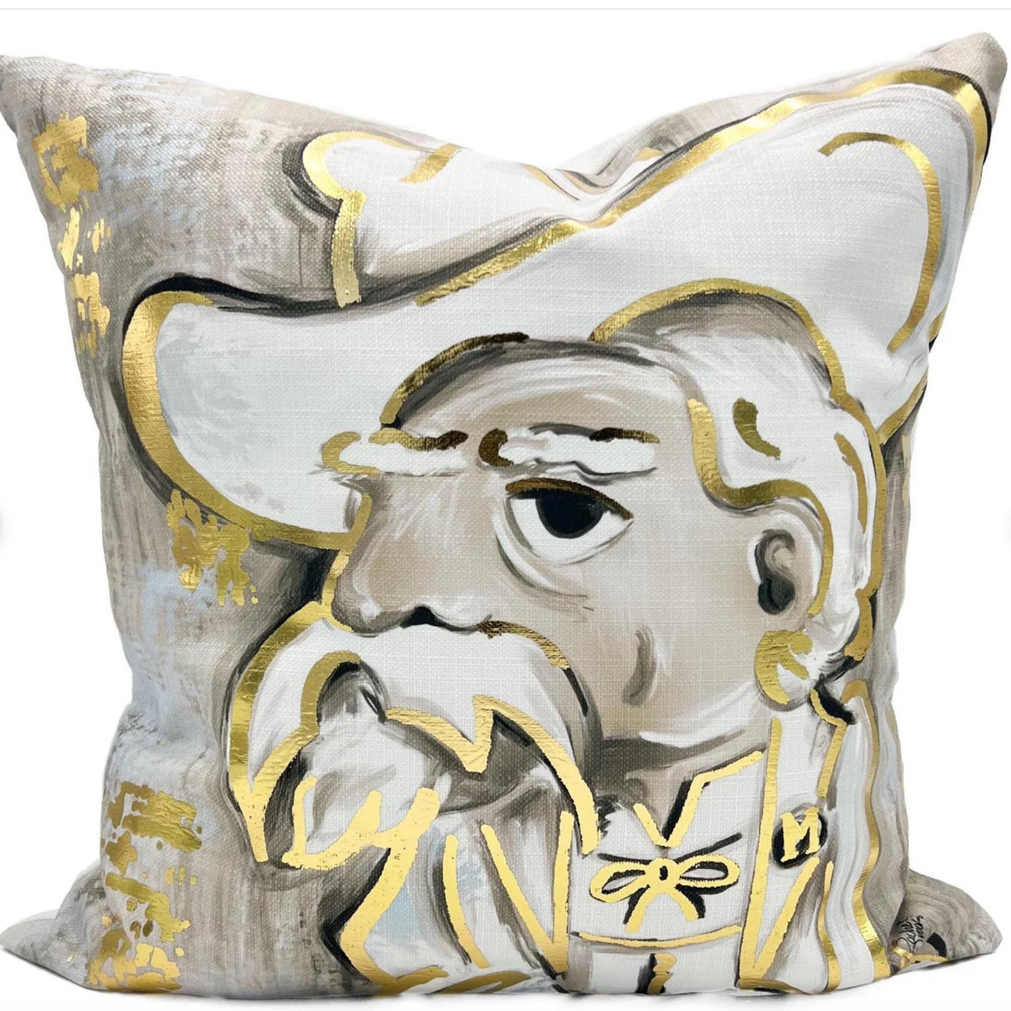 Gold Foil Neutral Colonel Pillow