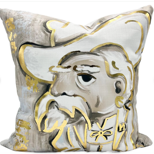 Gold Foil Neutral Colonel Pillow