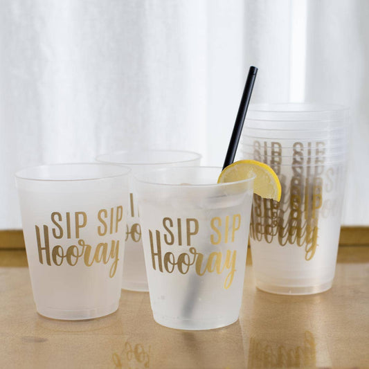 Sip Sip Hooray Party Cups 16oz Set of 10