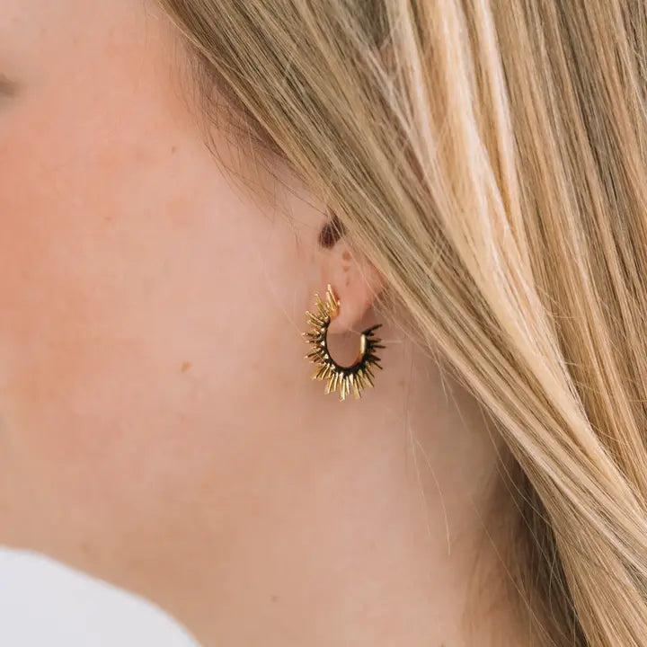 Sunburst Hoop Earrings