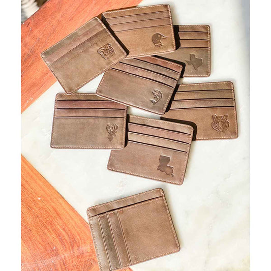Bulldog Leather Embossed Slim Wallet