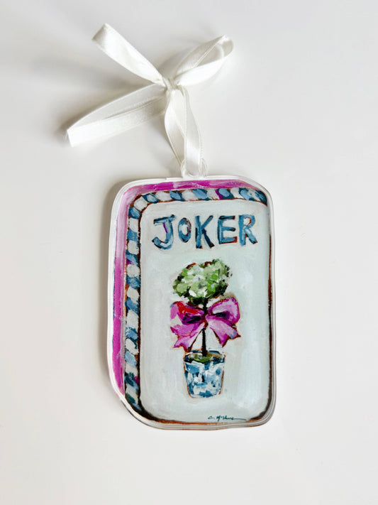 Mahjong Chic Joker Acrylic Christmas Ornament | Wreath Charm
