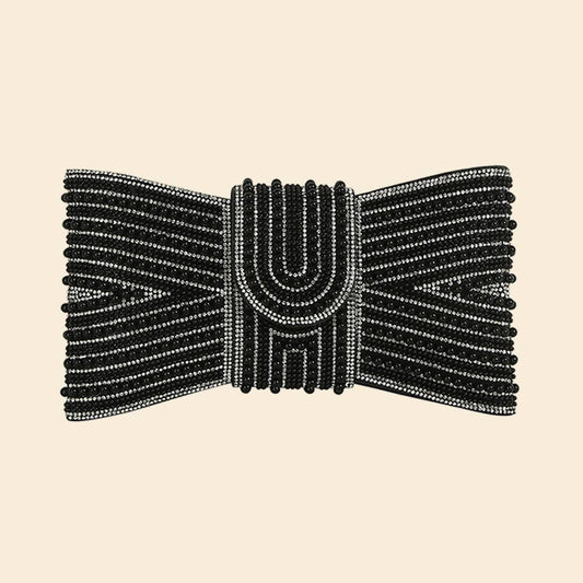 Spangle Pearl Bow Clutch Evening Bag