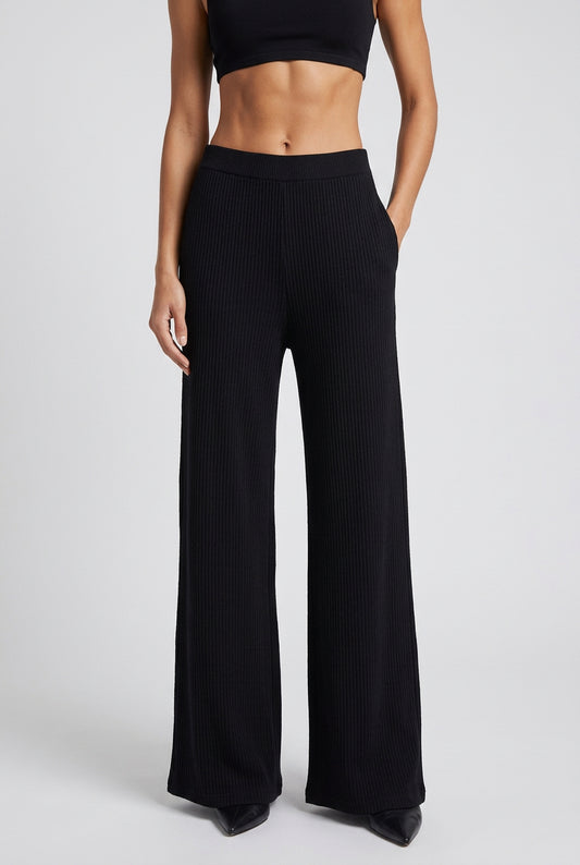 Italian Wide Leg Knit Pants W/ Drawstring